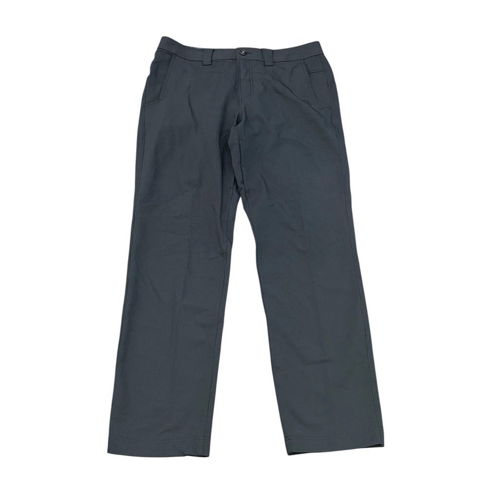 Lululemon Mens Pinstripe Pants Activewear Tech Performance Charcoal Gray Size 36
